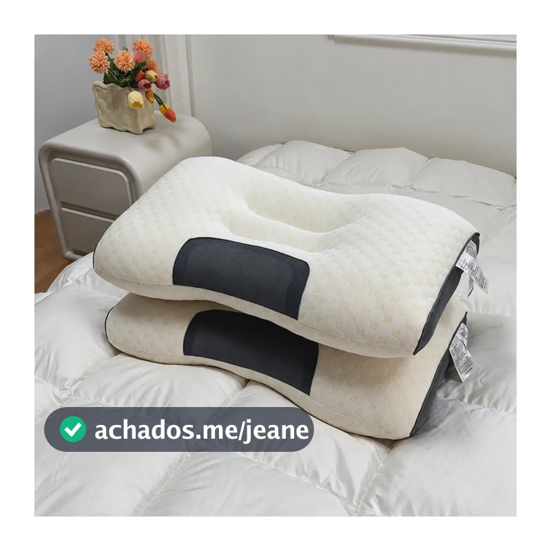 Travesseiro Ergonômico 3d Massage Spa Favo De Algodão Branco