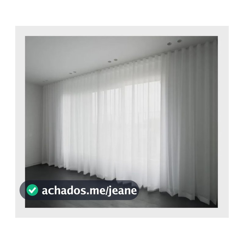 Cortina Gaze De Linho 6m X 2.50 m Branco Wave Trilho Suíço Branco 2.50 Metros