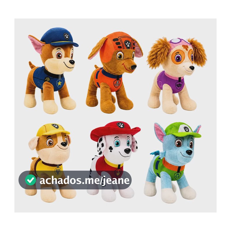 Kit 6 Urso Pelúcia Patrulha Canina Coleção Completa Ursinho Kit 6 Pelúcia Patrulha