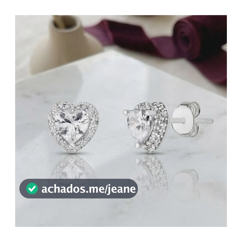 Brinco Coração Moissanite 5mm Prata 925 Certificado