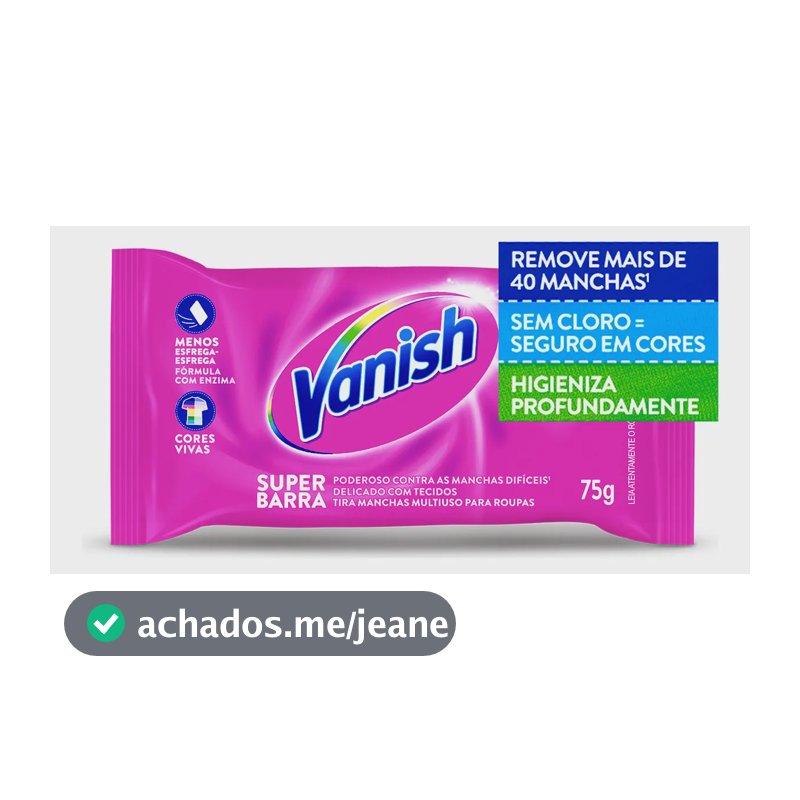 Tira Manchas Vanish Super Barra para Roupas Coloridas 75g