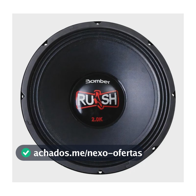 Woofer Bomber Rush 2.0k 12 1000 Watts Rms 4 Ohms Bomber Preto