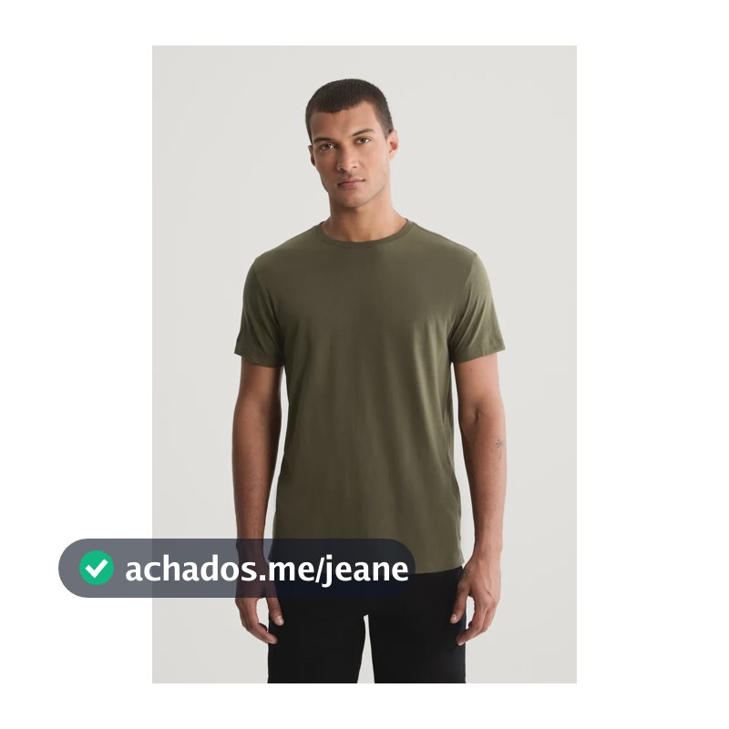 Camiseta Foxton Malha Pima Verde Oliva P Liso