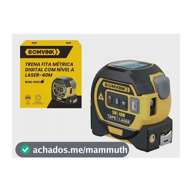 Trena Digital Laser 40m 3 Em 1 Fita 5m Nível Laser Métrica