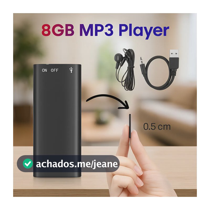 Mini Gravador Voz Som Digital Espião 96h - Micro Escuta Nf Preto