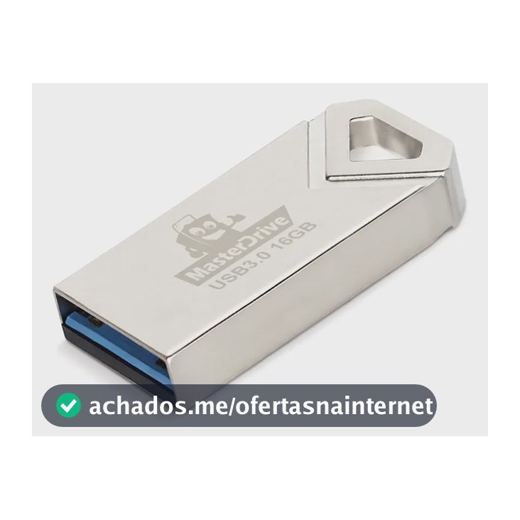 Pen Drive MasterDrive 16GB USB 3.0, Cor Prata Linha Diamante
