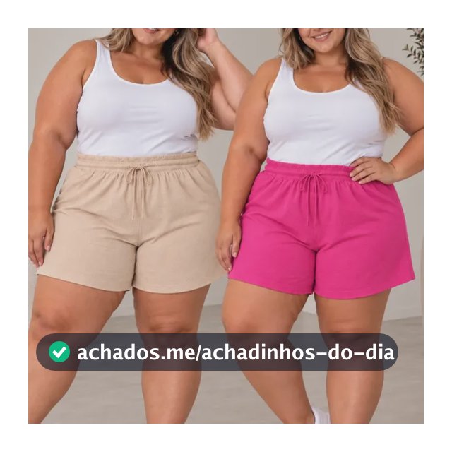 Kit 2 Short Feminino Plus Size Cintura Alta Gg G1 G2 G3 G4