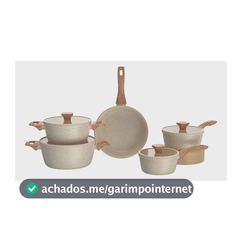 Jogo De Panelas Brinox 5 Peças Alumínio Cerâmico Creme Creme