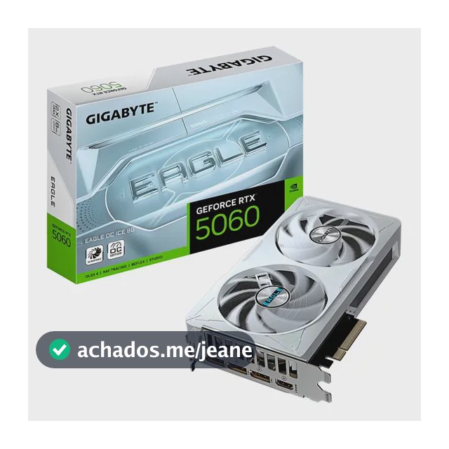 Placa De Vídeo Gigabyte Rtx 5060 Eagle Ice Oc 8gb Gdrr7 128b