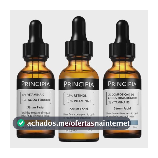 Principia Kit C/3 Séruns Vitamina C + Retinol + Hialurônicos