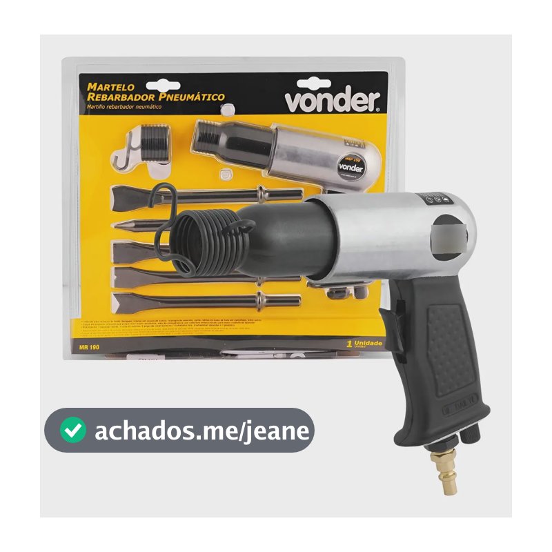 Martelete Rebarbador Perfurador Pneumatico Mr 190 - Vonder Preto