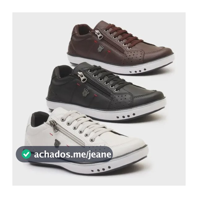 Kit 3 Pares Sapatênis Casual Flexível Confortável Social