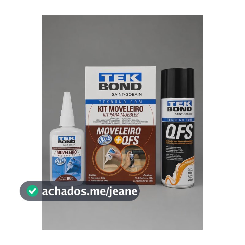 Kit Moveleiro Cola 100gr + Acelerador De Secagem Qfs Tekbond