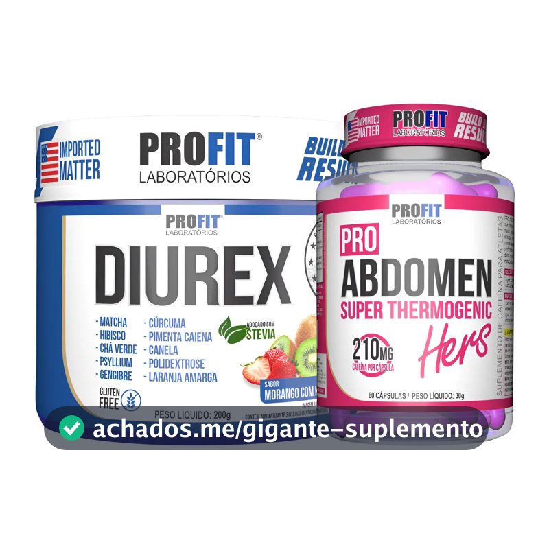 Kit Diurético Diurex 200g + Termogênico Pro Abdomen Hers Frutas Vermelhas