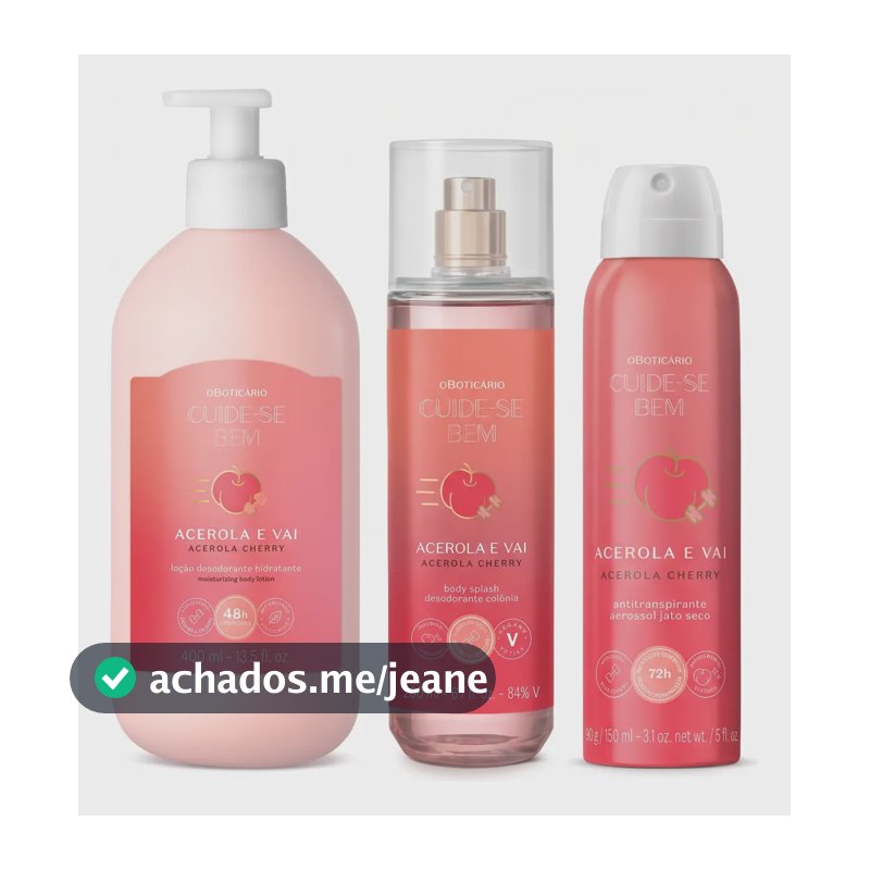 Combo Cuide-se Bem Acerola E Vai: Loção + Splash + Aerossol