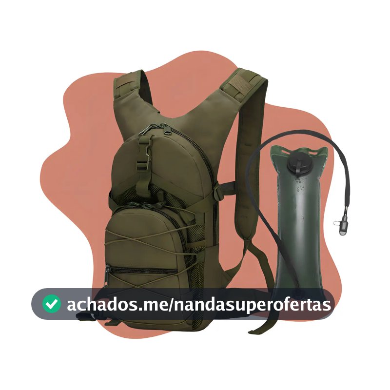 Mochila De Hidratação Bolsa De Agua 3 Litros Com Refil Incluso Bike Ciclismo Acampamento Corrida Trilha Caminhada Tumblr Cor Verde-escuro