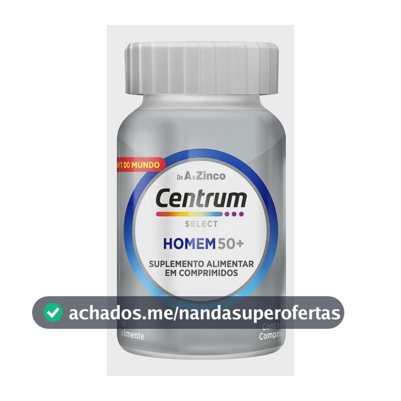 Mineral/Vitamina Centrum Polivitamínicos Select Homem em comprimidos Sem sabor de 60 un