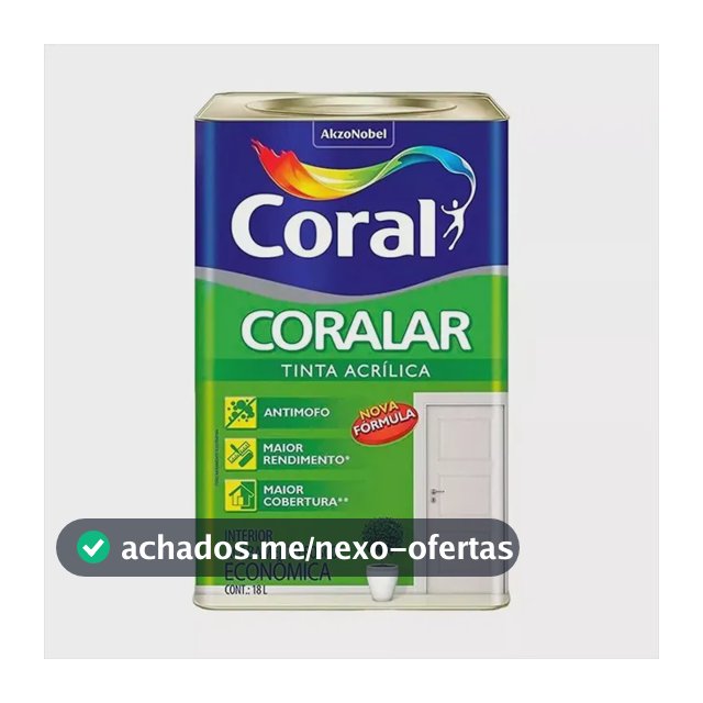Latex acrílica tinta coral anti mofo branco 18l coralar branco fosco