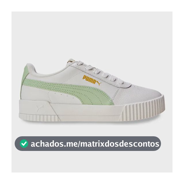 Tênis Feminino Carina Puma Branco E Verde Liso 37 Br