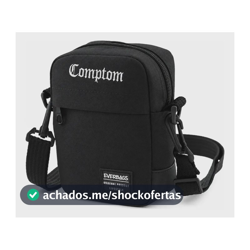 Shoulder Bag Bolsa Transversal Pochete Academia Treino Viagem Passeio Esportivo Porta Documento Carteira Resistente Reforçada Cor Preto