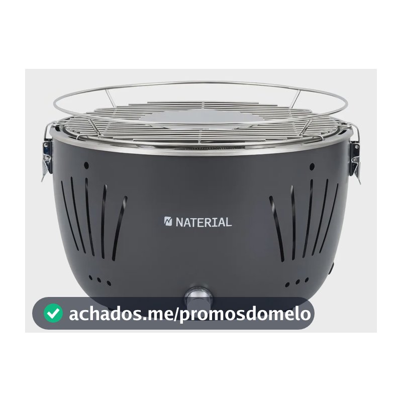 Churrasqueira Portátil Sem Fumaça Naterial Aço Inoxidável Compacta Móvel