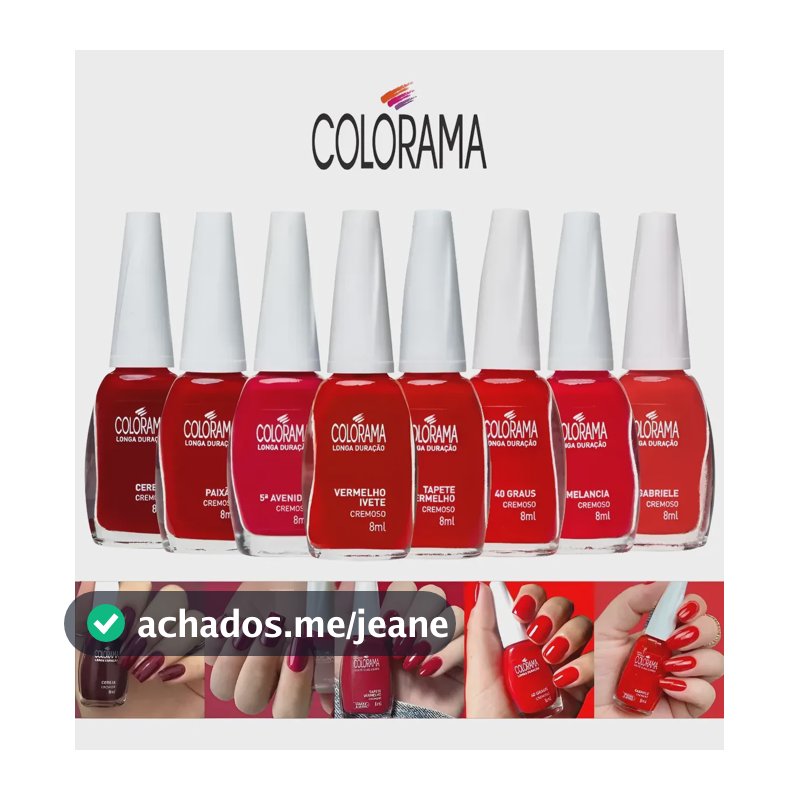 Kit 8 Esmaltes Colorama Tons De Vermelho Hipoalergênico