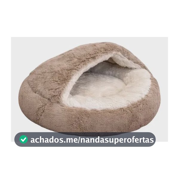 Cama Toca Donut Coberta para Pet de Pelúcia M Avelã