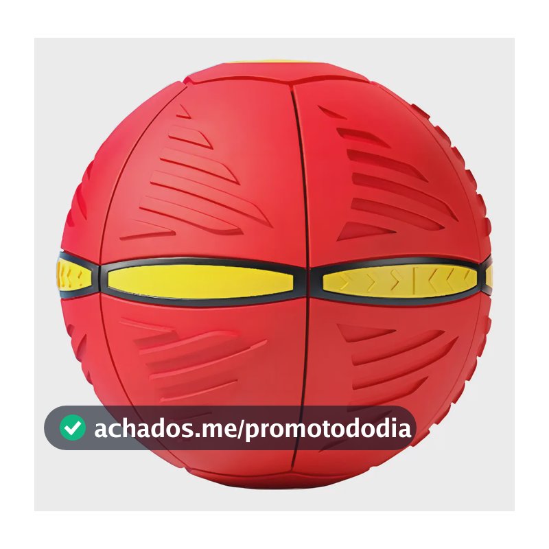 Bola Mágica Voadora Vermelha 15cm Transforma em Disco Voador 23cm