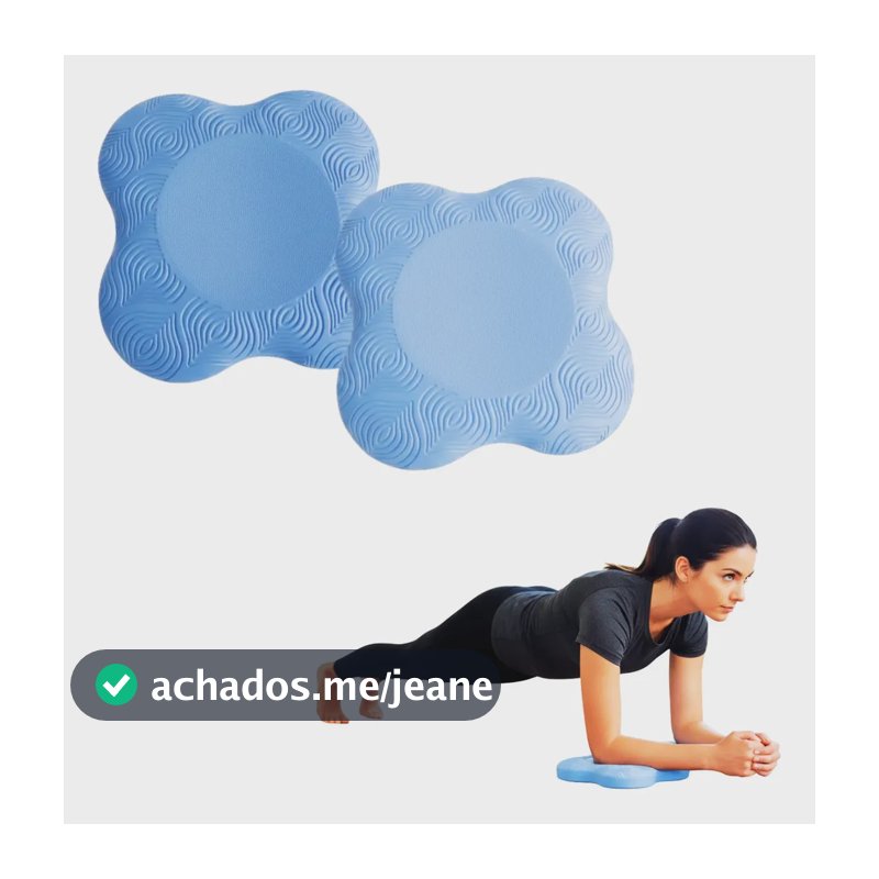 2 Almofada Apoio Yoga Pilates Suporte Joelho Cotovelo Ioga Azul