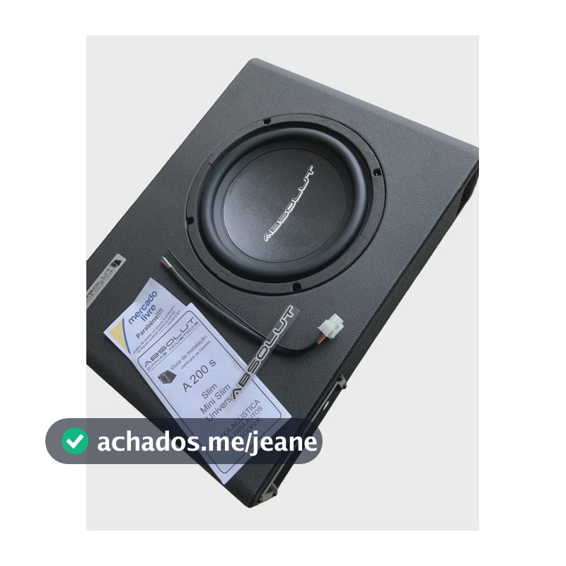 Caixa De Som Amplificada Automotiva Slim Sub 8 Polegadas Cor Preto