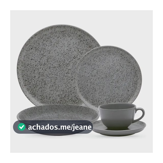 Aparelho De Jantar E Chá 20 Peças Flat Gray Cor Cinza Oxford