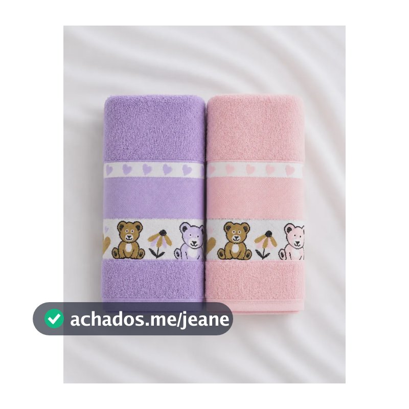 Kit 2 Toalha Infantil Banho Kids Macia 100% Algodão Premium Rosa/roxo