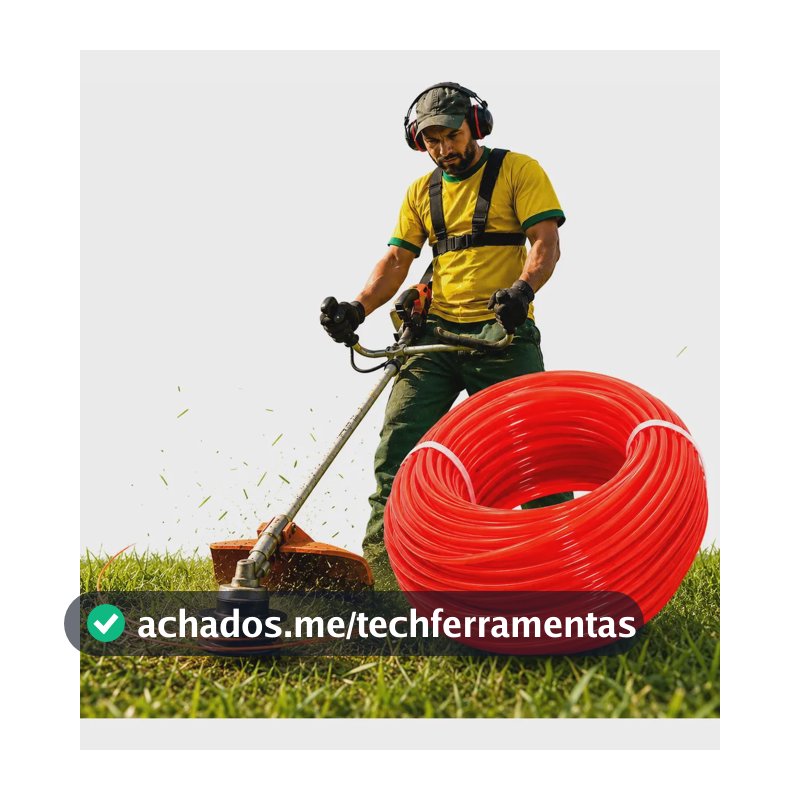 Fio Nylon 2,7mm Para Roçadeira Aparador De Grama 60 Metros Laranja