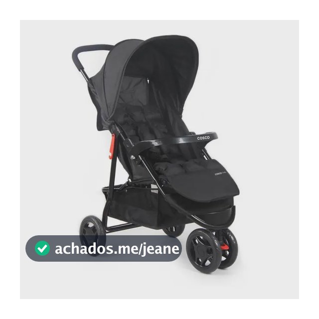 Carrinho de Bebê Cosco Kids, Toffy, Preto Absoluto