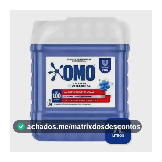 Lava Roupas Líquido Omo Lavanderia Profissional Lavagem 7 L