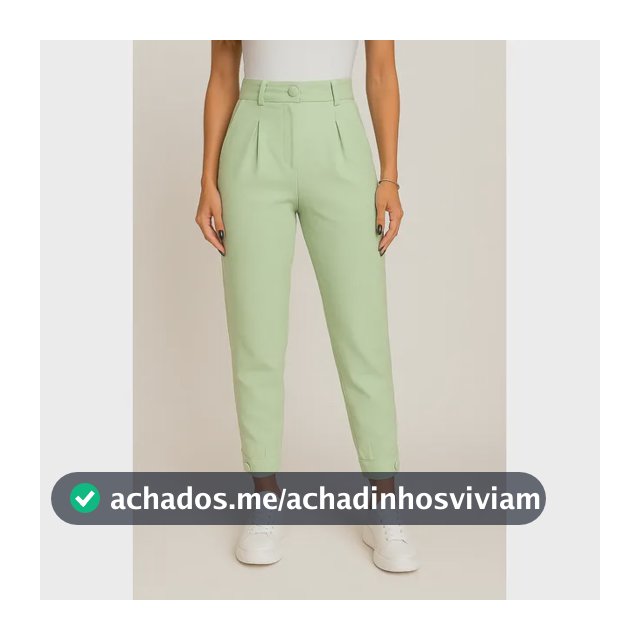 Calça Alfaiataria Linhão Com Botões Feminina Moda Lançamento