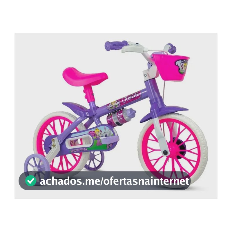 Bicicleta Urbana Aro 12 Nathor Violet Freio Tambor Rodas Treinamento