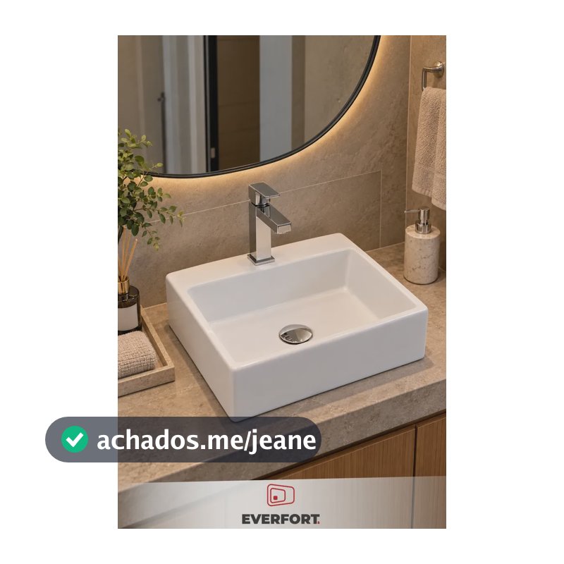 Cuba Louça Apoio Com Mesa, Retangular 34x29x11,5 Cm  Branco Brilhante