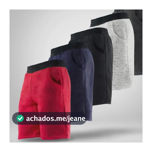 Kit 5 Bermudas Moletom Masculina Sortidas Academia Full Lote Sortido Liso G
