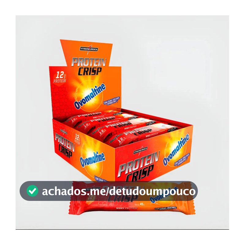 Barrinha Proteica Integralmédica Crisp 12 Un - 12g Proteinas Sabor Ovomaltine