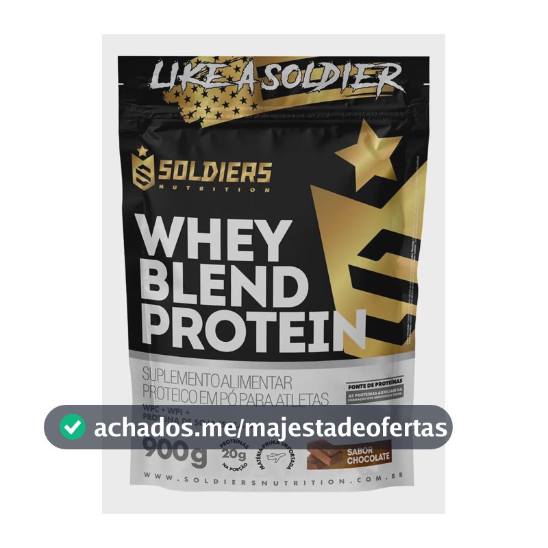 Whey Blend Protein Concentrado e Isolado 900g Sabor Chocolate Soldiers Nutrition