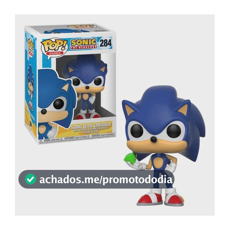 Boneco Funko Pop! Sonic The Hedgehog - Sonic With Emerald