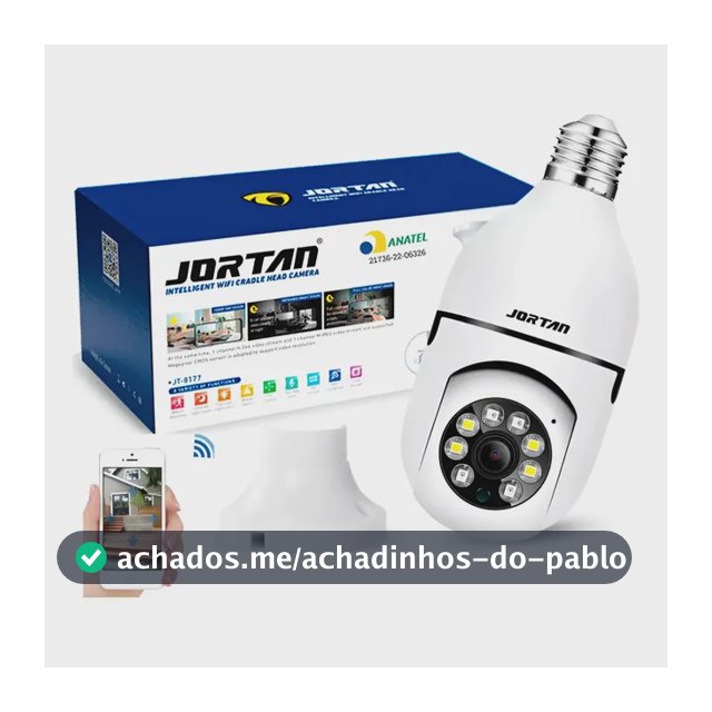 Câmera Lâmpada Segurança Inteligente Visão Noturna Hd Wifi Cor Branco