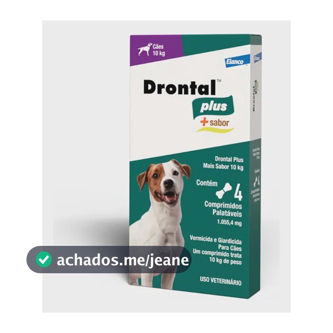 Drontal Plus Elanco Cães 10kg Vermífugo 4 Comprimidos