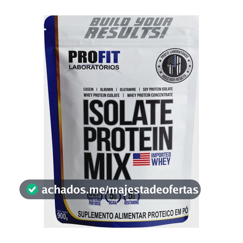 Whey Isolate Protein Mix Refil 900g - Profit Sabor Morango
