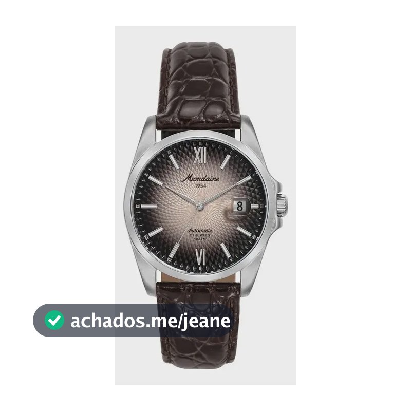 Relógio Mondaine 1954 Automático Couro Marrom 32993g0mvnc8 - Marrom-escuro - Prateado - Degradê - Marrom E Creme