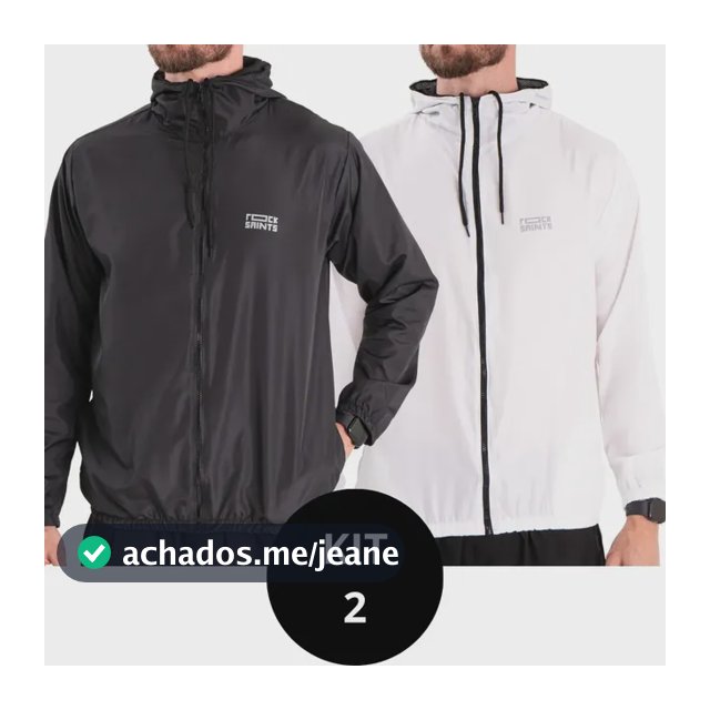 Kit 2 Jaquetas Corta Vento Impermeável Liso Unissex