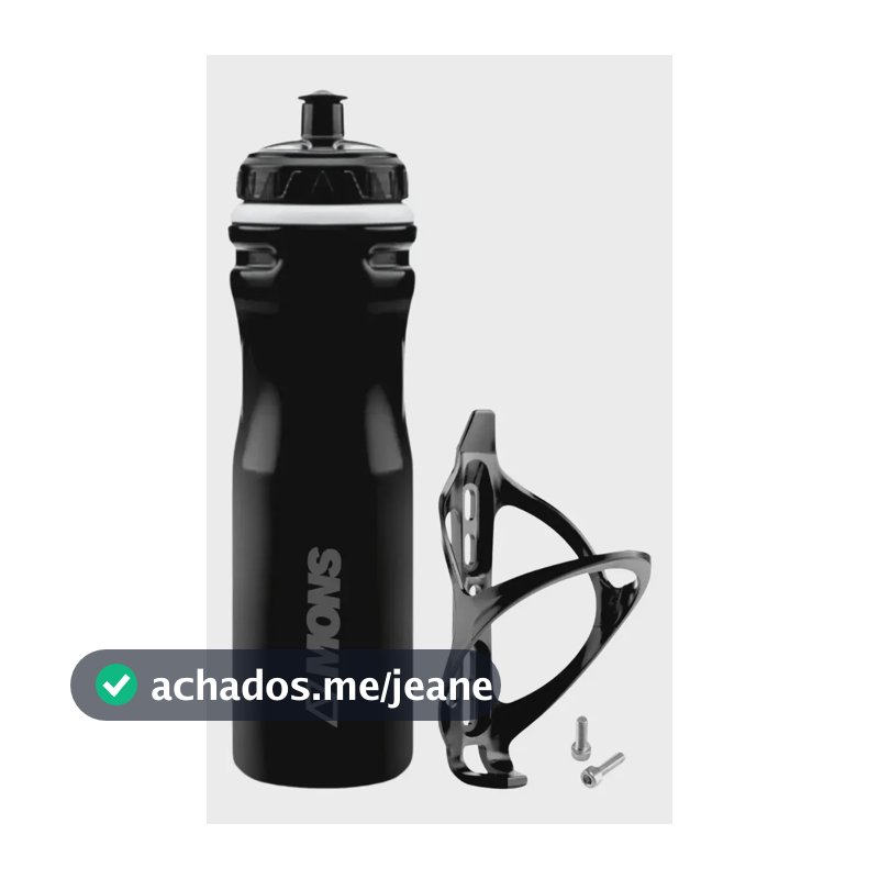 Garrafinha Squeeze Água 600ml Bike Mtb Isotérmica C/ Suporte Preto