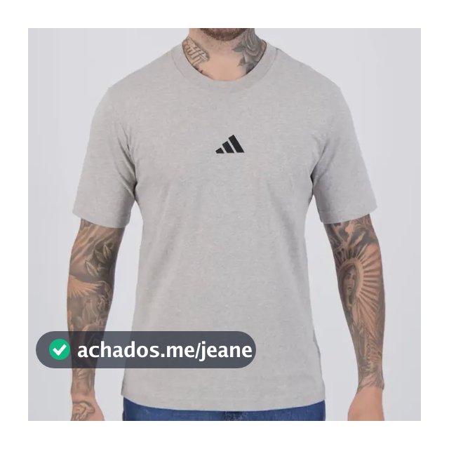 Camiseta adidas Small Logo Cinza