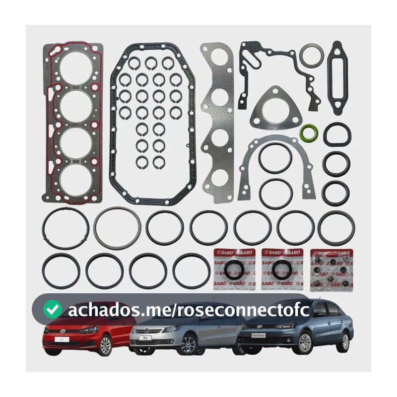 Jogo Junta Motor Sabó Fox Gol Voyage 1.0 8v C/ Reten Ea111 Vw - Fox City 1.0 8v Gas 2003 2004 2005